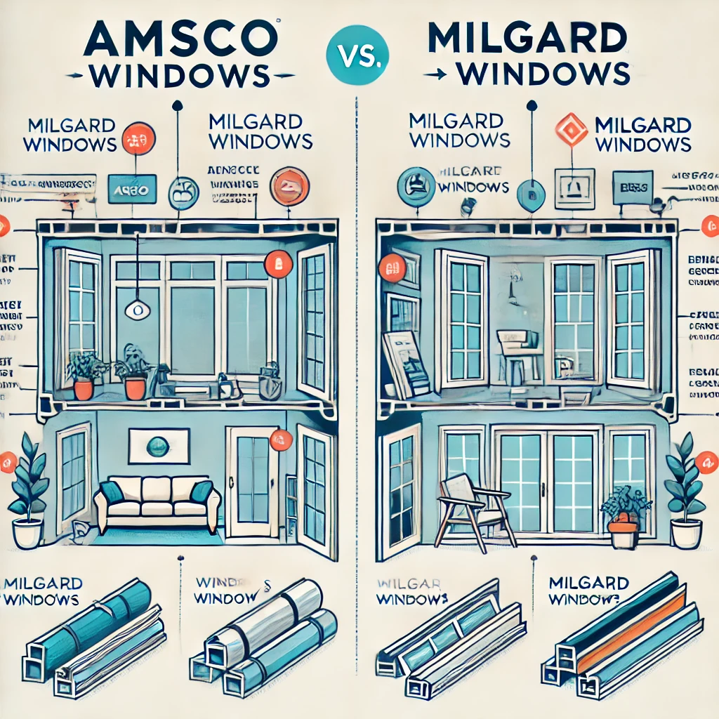 Amsco vs Milgard Windows - Design, materials, features, comparison, differences.

