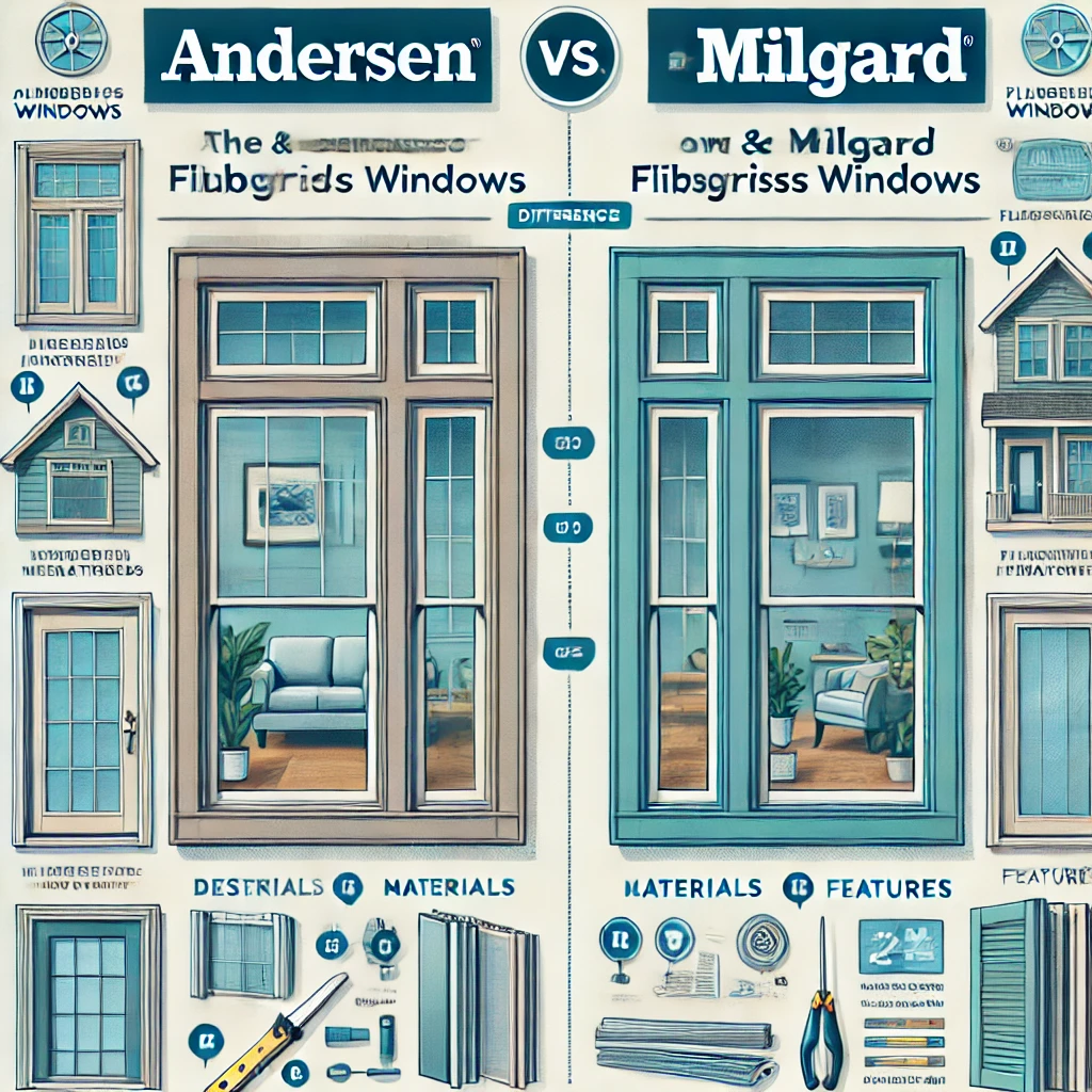 Andersen vs Milgard Fiberglass Windows - Design, materials, features, comparison, differences.

