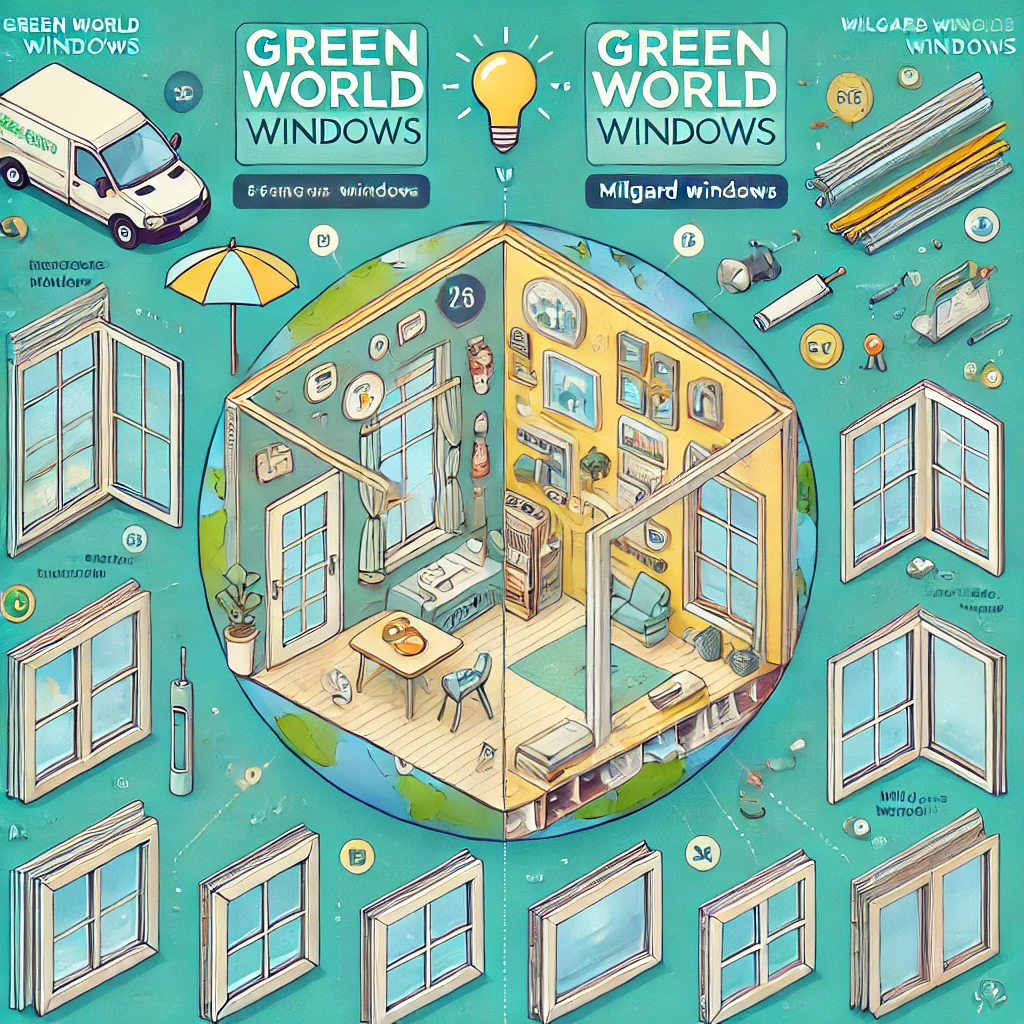 Green World vs Milgard Windows - Design, materials, features, comparison, differences.

