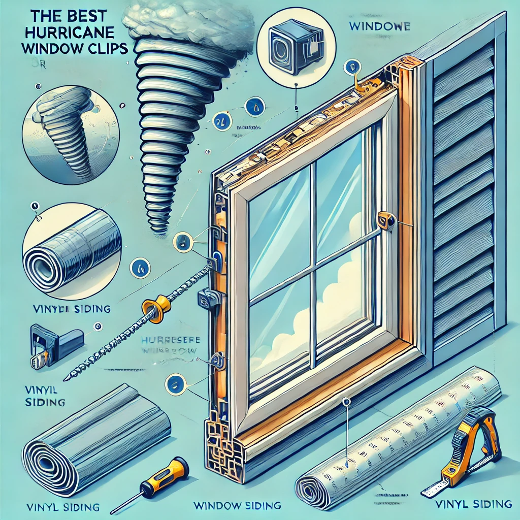 Hurricane Window Clips Vinyl Siding - Clips, vinyl siding, window frame, installation, storm protection.

