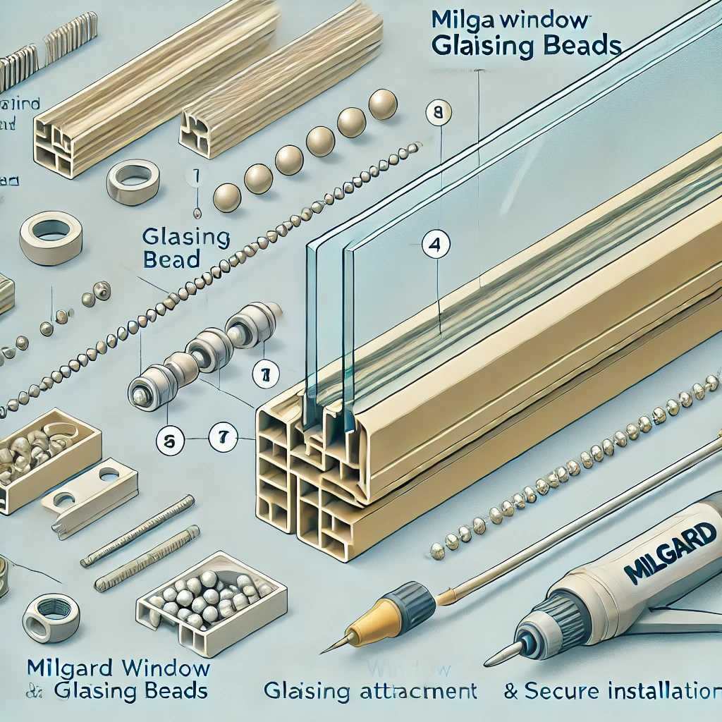 Milgard Window Glazing Beads - Glazing bead placement, attachment process, bead design, materials, installation.

