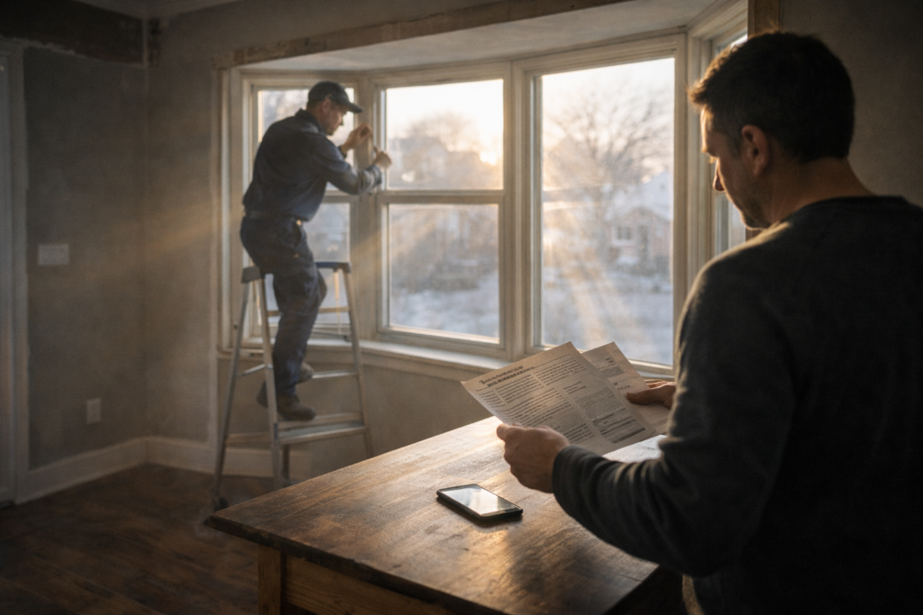 Morning inspection in a renovated kitchen