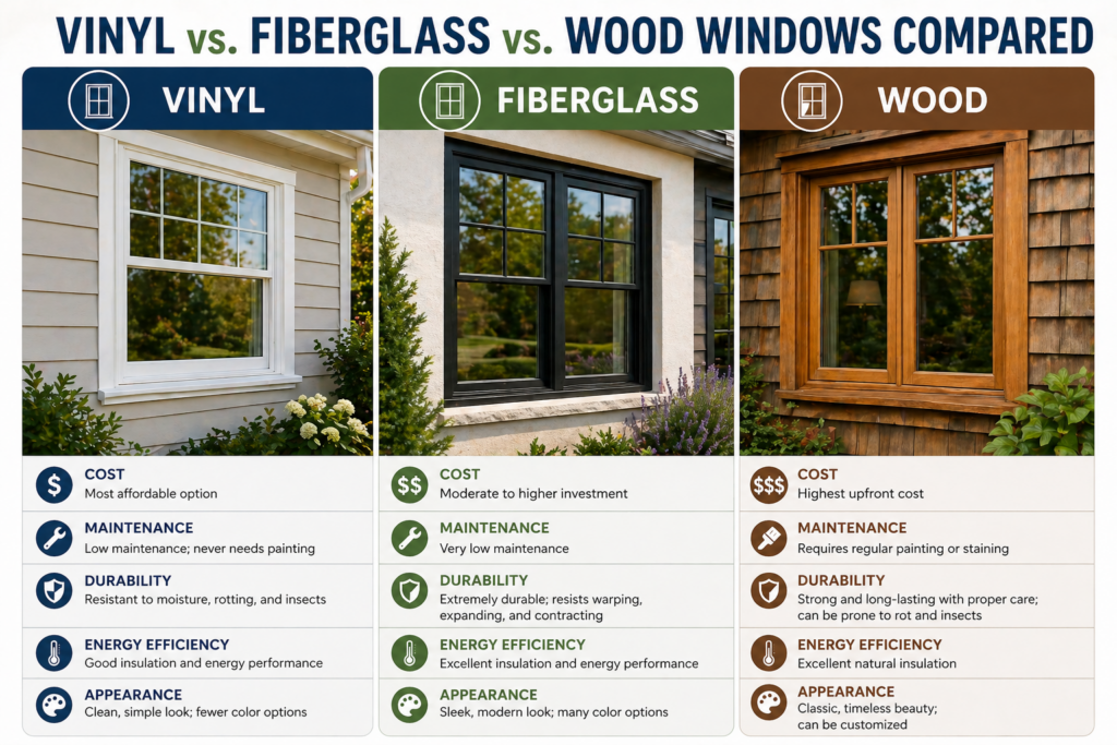 Window material comparison infographic